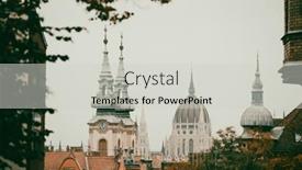  Presentation with danube - Theme consisting of panorama-with-building-of-hungarian background and a light gray colored foreground