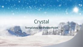  Presentation with beautiful fresh leaves water drops - Audience pleasing PPT layouts consisting of panorama with fresh powder snow backdrop and a sky blue colored foreground