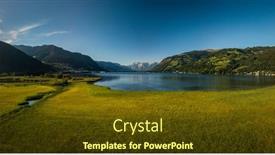  Presentation with alps - Presentation design featuring panorama-with-kitzsteinhorn-tauern-alps background and a tawny brown colored foreground