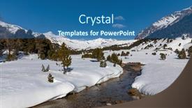  Presentation with snow - Beautiful slide set featuring panorama-with-lots-of-snow backdrop and a ocean colored foreground