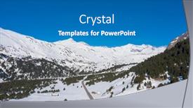  Presentation with nobody - Amazing PPT theme having panorama-with-lots-of-snow backdrop and a gray colored foreground