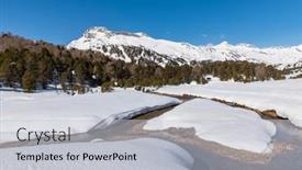  Presentation with snow - PPT theme with panorama-with-lots-of-snow background and a light gray colored foreground