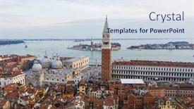  Presentation with venice - Cool new slide deck with panoramic-aerial-view-of-venice backdrop and a sky blue colored foreground