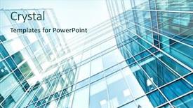  Presentation with high rise building - PPT layouts having panoramic and perspective wide angle background and a sky blue colored foreground