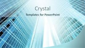  Presentation with steel building - Amazing presentation having panoramic and perspective wide angle view to steel light blue background of glass high rise building skyscraper commercial modern city of future business concept of successful industrial architecture backdrop and a cool aqua colored foreground