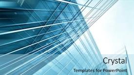  Presentation with high rise building - Cool new slide set with panoramic and perspective wide angle backdrop and a light blue colored foreground