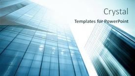  Presentation with high rise building - Cool new presentation with panoramic-and-perspective-wide-angle backdrop and a cool aqua colored foreground