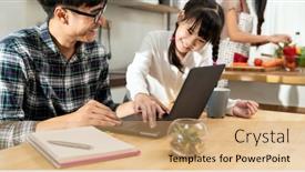  Presentation with work family - Slides enhanced with panoramic-asian-little-girl-helping background and a coral colored foreground