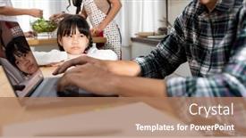  Presentation with lockdown - PPT layouts with panoramic-asian-upset-girl-waiting background and a coral colored foreground