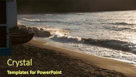  Presentation with magic - PPT theme enhanced with panoramic-beach-landscape-in-magic background and a  colored foreground