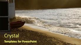  Presentation with magic - Slide set with panoramic-beach-landscape-in-magic background and a tawny brown colored foreground