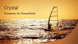  Presentation with travel concept silhouette - Presentation theme featuring panoramic beach landscape summertime fun background and a yellow colored foreground