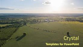  Presentation with farmlands - Audience pleasing PPT layouts consisting of panoramic-bird-s-eye-view backdrop and a tawny brown colored foreground