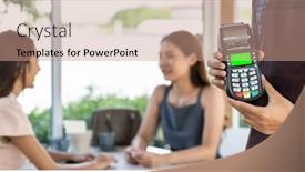  Presentation with restaurant waiter - Slide deck enhanced with panoramic-close-up-of-waiter background and a coral colored foreground