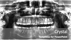  Presentation with panoramic - Presentation having panoramic dental x-ray background and a gray colored foreground