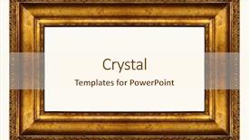  Presentation with gold frame - Colorful PPT theme enhanced with panoramic gold frame backdrop and a  colored foreground