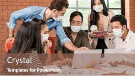  Presentation with reopen - Slide set featuring panoramic-group-of-asian-caucasian background and a violet colored foreground