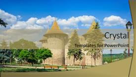  Presentation with moldavian - PPT theme enhanced with cels - panoramic high resolution view background and a yellow colored foreground