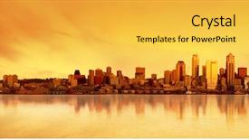  Presentation with seattle - Slide set enhanced with panoramic image of the city background and a yellow colored foreground