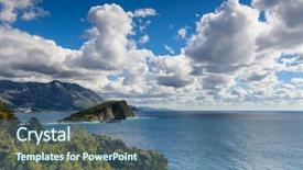  Presentation with panoramic - Beautiful slides featuring panoramic landscape of budva riviera backdrop and a ocean colored foreground