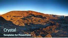  Presentation with volcano - Cool new theme with panoramic landscape of piton de la fournaise volcano reunion island national park backdrop and a tawny brown colored foreground