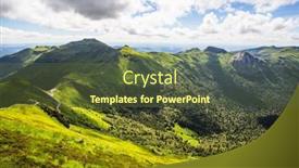  Presentation with panoramic - Presentation with panoramic-landscape-of-volcanic-mountains background and a tawny brown colored foreground