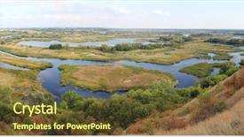  Presentation with panoramic - Beautiful PPT layouts featuring panoramic landscape with delta river backdrop and a tawny brown colored foreground
