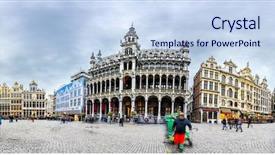  Presentation with business plan cover page images - PPT layouts having panoramic montage from 16 hdr background and a sky blue colored foreground