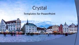  Presentation with town hall - Presentation design having panoramic montage from 24 hdr background and a light blue colored foreground