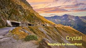  Presentation with mountain view - Presentation theme having panoramic-mountain-road-transfagarasan-highway background and a tawny brown colored foreground