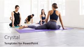  Presentation with healthy lifestyle - Slide deck with panoramic-of-asian-yoga-instructor background and a lemonade colored foreground