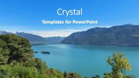  Presentation with switzerland - Theme with panoramic-of-lake-maggiore background and a teal colored foreground