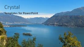  Presentation with switzerland - Colorful presentation theme enhanced with panoramic-of-lake-maggiore backdrop and a light blue colored foreground