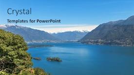  Presentation with switzerland - Presentation theme having panoramic-of-lake-maggiore background and a light blue colored foreground