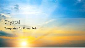  Presentation with sky sun - Slide set featuring panoramic-photo-bright-spring-sunset background and a blonde colored foreground