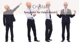  Presentation with photo collage - Colorful slide set enhanced with panoramic-photo-collage-of-architect backdrop and a lemonade colored foreground