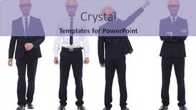  Presentation with photo collage - Cool new slide deck with panoramic-photo-collage-of-architect backdrop and a light blue colored foreground