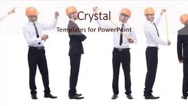  Presentation with photo collage - Beautiful presentation design featuring panoramic photo collage of confident backdrop and a lemonade colored foreground