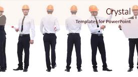  Presentation with photo collage - Slide deck with panoramic photo collage of qualified background and a lemonade colored foreground