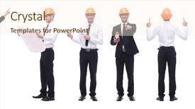  Presentation with photo collage - Cool new slide set with panoramic photo collage of qualified backdrop and a  colored foreground