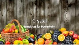  Presentation with panoramic - Audience pleasing slide deck consisting of panoramic photo healthy vegetables backdrop and a tawny brown colored foreground