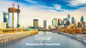  Presentation with philadelphia - Theme featuring panoramic picture of philadelphia skyline and schuylkill river pa usa background and a mint green colored foreground