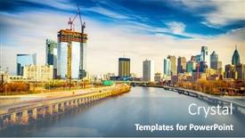 Presentation with philadelphia - Audience pleasing PPT theme consisting of panoramic picture of philadelphia skyline and schuylkill river pa usa backdrop and a seafoam green colored foreground