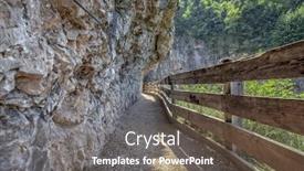  Presentation with route - Colorful theme enhanced with san romedio trentino alto adige backdrop and a tawny brown colored foreground