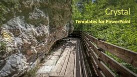  Presentation with route - Audience pleasing slides consisting of panoramic-route-to-sanctuary backdrop and a tawny brown colored foreground