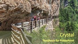  Presentation with route - Cool new PPT theme with panoramic route to sanctuary backdrop and a tawny brown colored foreground