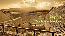  Presentation with rural - Amazing slides having panoramic sepia view of ancient rural town backdrop and a tawny brown colored foreground
