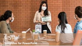  Presentation with normal - Colorful slides enhanced with panoramic-shot-of-asian-business backdrop and a coral colored foreground