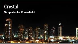  Presentation with dubai - Beautiful presentation theme featuring panoramic shot of dubai downtown backdrop and a black colored foreground