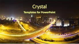  Presentation with flyover - Slides having panoramic skyline and traffic flyover background and a  colored foreground